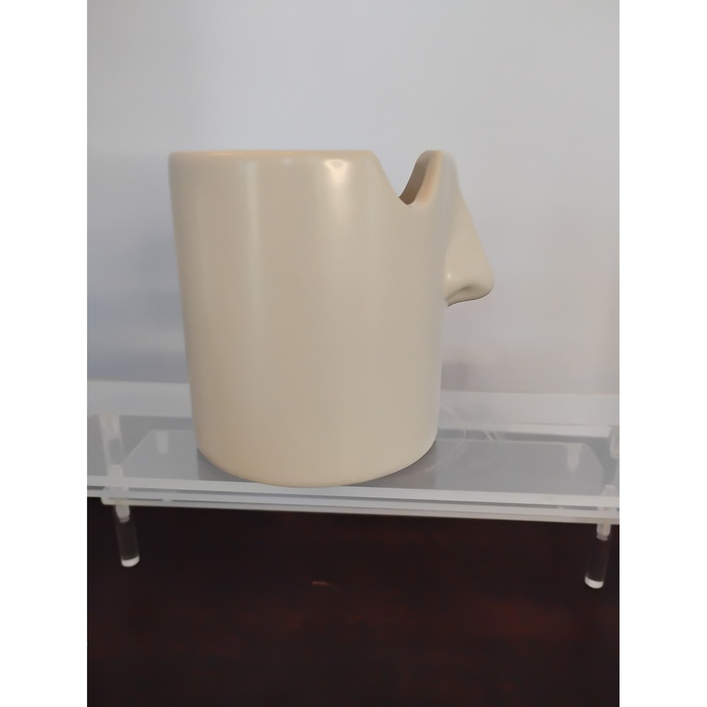 Vintage Ceramic Nose Eyeglass Holder Stand Beige Sculptural Desk Organizer - Picture 4 of 7